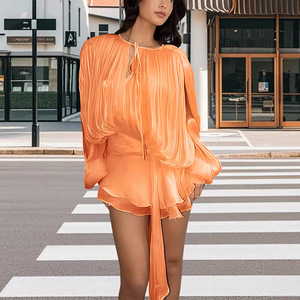 Re Mcgreen blusa in tinta unita blusa Mini abiti da donna manica lunga con lacci in <span class=keywords><strong>stile</strong></span> dolce vestito <span class=keywords><strong>di</strong></span> moda <span class=keywords><strong>femminile</strong></span> - Product Image 1