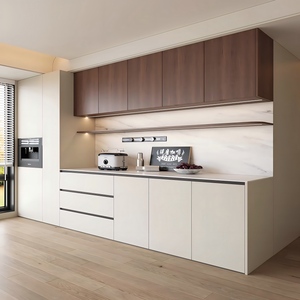 <span class=keywords><strong>Buffet</strong></span> de rangement sur mesure à finition mate, anti-rayures, avec porte-gobelets intégré pour salle à manger contemporaine - Product Image 1