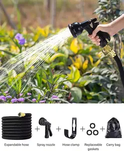 8 Function Nozzle 100ft Flexible Car Wash Garden Extensible Hose Retractable Expandable Magic Water Garden Hose Pipe