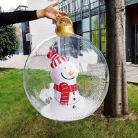 Boule de Noël transparente gonflable géante en PVC de 24 pouces, accessoires de style populaire, pelouse, arbre, porche, piscine, affichage de Noël