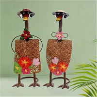 Statue d'oiseau en métal rustique Oniya pour jardin, décoration extérieure, ornement d'oiseau décoratif pour pelouse, patio, cour arrière