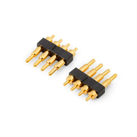 Connecteurs Pogo Pin mâles 4 broches, pas de 2,54 mm, hauteur 7,75 mm, à ressort, contact en alliage de cuivre plaqué or, boîtier en nylon, 3A, 10 000 PCB