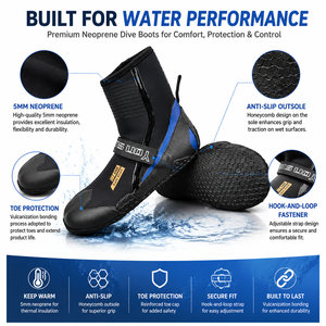Bottes de surf en néoprène YONSUB 3 mm, chaussures aquatiques antidérapantes à semelle souple pour le surf, le wakeboard, le SUP, les sports nautiques en eau froide, la plage - Product Image 5