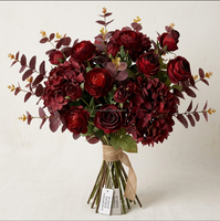 Neue Realistische Synthetische Rose Barbadoslilie Hippeastrum Amaryllis Burgunder Bouquet Calla-Lilie Künstliche Anthurium Flamingo Muttertagsgeschenk