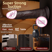Premium Flüssigsilikon Persönlicher Massager Modell 013 10 Vibrationsmodi Heizfunktion Saugnapf Fernbedienung IPX7 Wasserdicht Schwarz