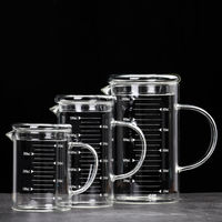Vente chaude en gros Logo personnalisé 100ml 150ml 200ml 250ml Tasse en verre graduée pour café, lait, jus avec mesure