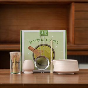 Juego de Batidor de Matcha en Oferta, Tazón de Cerámica con Boquilla, Batidor de Bambú Hecho a Mano con Soporte, Kit de Té Matcha Japonés para Ceremonia - Product Image 1