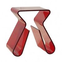 Table basse créative en acrylique de luxe nordique, petite table de salon, table de chevet rouge pour chambre à coucher