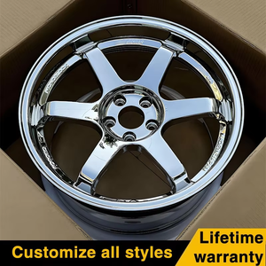 Jantes forgées <span class=keywords><strong>18</strong></span> 19-20 pouces 5x120 5x114.3 Jantes en alliage chromées à fond profond pour Volk Racing TE37 SL Tesla Model S BMW E46 E90 JDM - Product Image 2