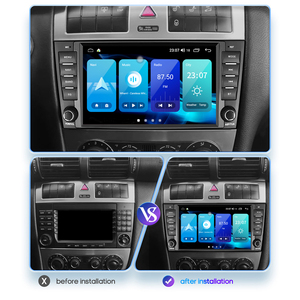 Autorradio Android de 7'' con Carplay Inalámbrico para <span class=keywords><strong>Mercedes</strong></span> Benz CLK W209 Clase C <span class=keywords><strong>W203</strong></span>, Android Auto, GPS, WiFi, Pantalla IPS y Navegación GPS - Product Image 3
