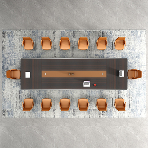 New Oblong Shape Simple Wooden Conference <b>Table</b> Multi-Person Meeting Negotiation <b>Table</b> Meeting Room Desk - Product Image 6