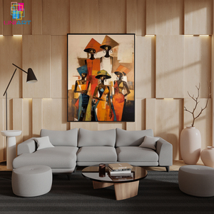 UNIART pittura etnica della famiglia tribale arte della parete stile africano opere d'arte con cornice di tela stampa arte della parete per la decorazione della casa - Product Image 5