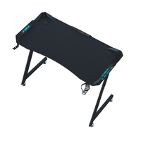 Bureau Gaming avec Lumières LED RGB, Grand Bureau PC Gaming en Forme de Z avec Plateau en Fibre de Carbone pour Joueur