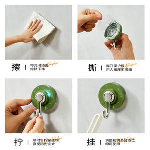 Suction Cup <b>Hook</b> <b>White</b> Single <b>Hook</b> 20-30kg Load Capacity Suction Mounted Towel Rack <b>Coat</b> Rack Bathroom Storage Minimalist Design - Product Image 5