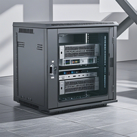 Gabinete de Red para Exteriores OEM, Racks de Servidor de 4U-15U, Montaje en Pared, Capacidad de 12U, Puerta Frontal de Vidrio, Color Negro, Fácil Instalación para CCTV y Datos