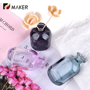 150ml 홈 그라디언트 컬러 리필 향수 에센셜 오일 향수 용기 유리 라운드 빈 아로마 리드 디퓨저 병 - Product Image 6