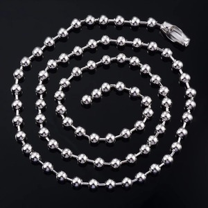 Collier ras du cou en acier inoxydable avec chaîne à billes rondes, accessoires de bijoux pour femmes et hommes, étanche, couleur argent - Product Image 4