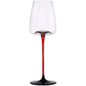 Copas de vino de estilo italiano, creativas, sin plomo, sopladas a mano, cristal cortado, Borgoña, fondo negro, vástago rojo, cristal - Product Image 1