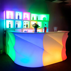 Barra de Bar móvil iluminada para sala de estar, Mini <span class=keywords><strong>armario</strong></span> de almacenamiento de vino - Product Image 4