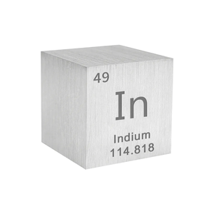 <span class=keywords><strong>Indio</strong></span> Puro al 99,995% nella Tavola Periodica degli Elementi, Cubo Inciso da 10mm, 7,3g - Product Image 1