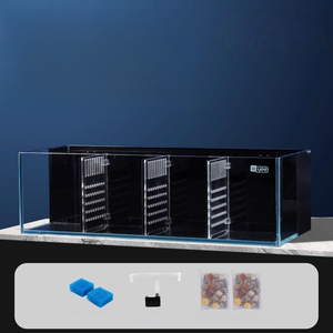 Mini-desktopaquarium Achterfilter Dimbare verlichting Uniek decor Lichtgewicht glas voor op kantoor Thuis Eenvoudig te installeren Ruimtebesparend - Product Image 4