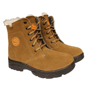 High Top Snow Boot Men Thickened <b>Wool</b> Lined Winter Outdoor Mid Heel Khaki - Product Image 2