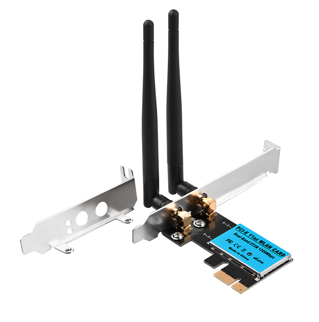 Low Profile Detachable 5Dbi Antennas 1200M Network PCI-Express Card PCIE Wireless WIFI Adapter Detachable Antennas Stock