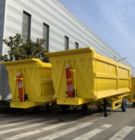 Semi-remorque à benne basculante robuste avec essieux Fuwa, remorque à benne arrière pour matériaux de construction