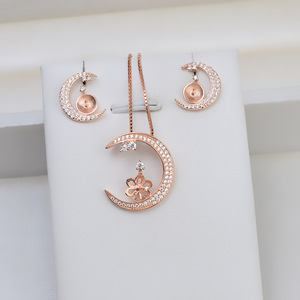 Juego de Joyería de Plata S925 para Mujer, con Perlas DIY, Colgante de Luna, Pendientes de Luna, Soporte Vacío, Estilo Tide 1379 - Product Image 3