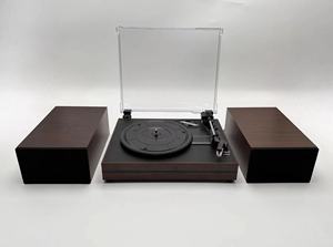 Tourne-disque pour <span class=keywords><strong>vinyle</strong></span> avec haut-parleurs externes, tourne-disque à courroie, double haut-parleurs stéréo, support vintage pour LP, 3 vitesses, <span class=keywords><strong>sans</strong></span> <span class=keywords><strong>fil</strong></span> - Product Image 3