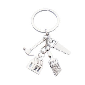 Outils de construction tendance, accessoires de bricolage, brosses pour la maison, outils, clés, porte-clés créatifs pour architectes et agents immobiliers en métal - Product Image 1