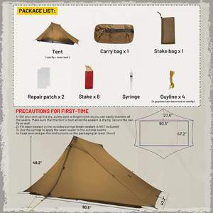Tente ultralégère simple 2023 Offre Spéciale Tente de randonnée 3 saisons pour 1 ou 2 personnes - Product Image 5