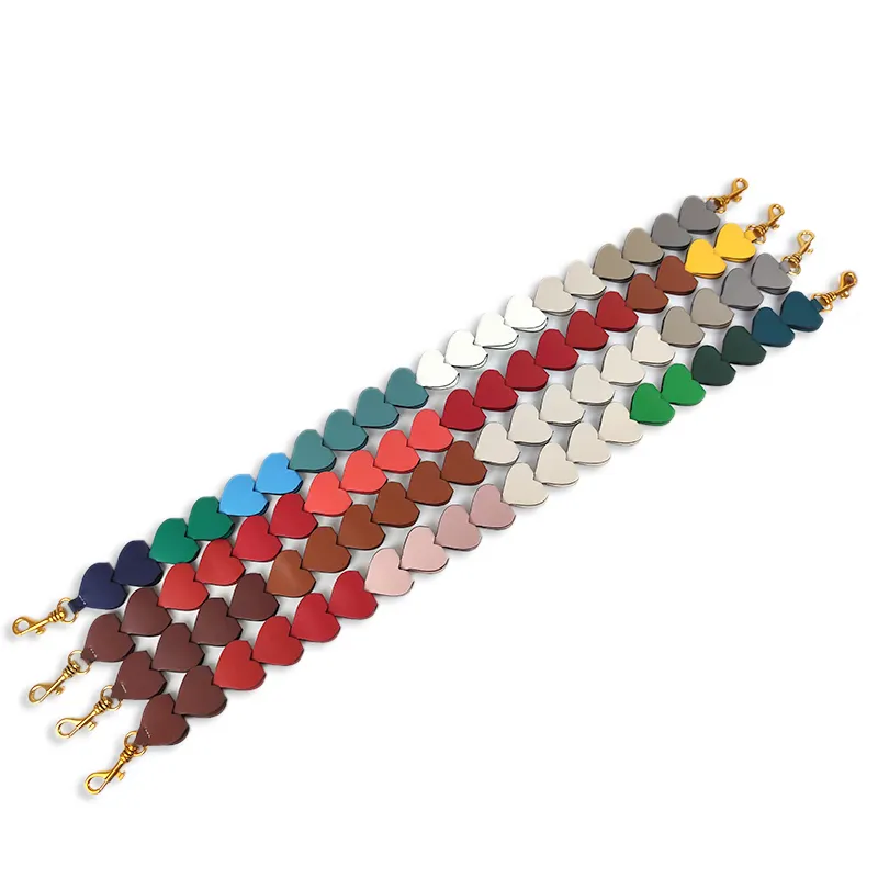 Meetee B-S510 neue herzförmige mehrfarbige String-Tasche Leder-Schulterband Gürtel mit Schnalle Haken-Kette Kunststoff-Handtasche Geschenke