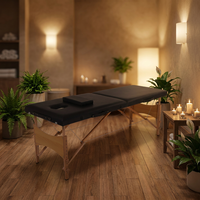 Lit de beauté moderne minimaliste en cuir synthétique, pliable et portable, multi-usages, pour massage et soins du visage, idéal pour les salons commerciaux
