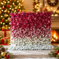 Mur de fleurs artificielles en soie sur mesure de luxe, Hortensia Rose, pour un décor romantique et rêveur, idéal pour les séances photo, mariages, fêtes et événements.