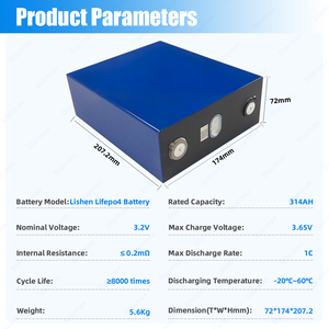 แบตเตอรี่ทรงปริซึม Starmax Best Price 8000 รอบการใช้งาน LISHEN 3.2V 314AH สำหรับสถานีฐาน - Product Image 2