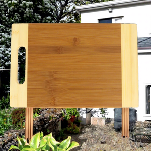 Planche à découper rectangulaire en bambou avec poignée, bloc de découpe en bois naturel, épaisseur 1,5 cm, compatible lave-vaisselle - Product Image 2
