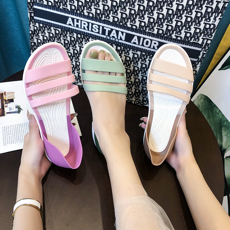 Korean Single Shoes Large Size Roman Beach Flat Women Casual Sandals Shoe Wholesale