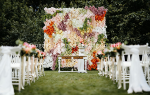 Parete di <span class=keywords><strong>Fiori</strong></span> Artificiali di Alta Qualità con Supporto in Tessuto <span class=keywords><strong>Rosa</strong></span> |   Sfondo per Matrimonio e Decorazione Fotografica per Cerimonie Nuziali - Product Image 4