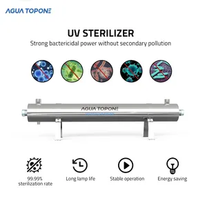 AGUA TOPONE 110w 304 Stainless Steel Uv Water Treatment System With Lamp Ballasts Commercial Hotel UV Water Purifier Filters