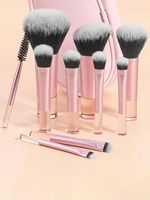 Fournisseur Premium 10 couleur rose manche court portable poudre libre blush fard à paupières maculé maquillage ensemble de pinceaux avec sac de rangement