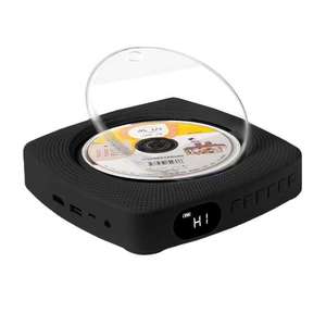Retro vinyl look wall mountable & desktop dual-use CD player <b>remote</b> <b>control</b> LED display built-in stereo speakers USB Type-C - Product Image 4