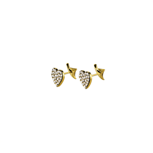 Heart <b>Stud</b> <b>Earrings</b> 316L Stainless Steel PVD Gold Plating Fashion Jewelry - Product Image 2