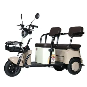 48V-72V 48V-72V Steel Frame Electric Leisure Tricycle Dual-Row Passenger And Cargo Design For Household Use