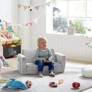 Ghế sofa trẻ em gấp gọn 2 trong 1 bằng mút xốp, chất liệu vải nhung mềm mại - Product Image 3