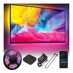 Thương mại điện tử Nhà cung cấp âm thanh đồng bộ hộp thông minh SMD 5050 RGB ma thuật màu HDMI 2.0 Ambilight LED trở lại dải ánh sáng TV đèn nền