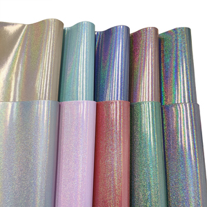 Tissu synthétique irisé à paillettes réfléchissantes au laser arc-en-ciel météore holographique Faux cuir pour sacs personnalisés Textile 0.7mm - Product Image 6
