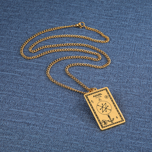 Pendentif en acier inoxydable avec sceau rectangulaire du Sigil d'Azazel, ange déchu, démon, noir, magie occulte, impressions goétiques, amulette - Product Image 5