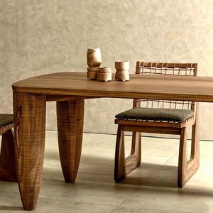 Ensemble table et chaises carrées en bois massif style Wabi Sabi BKS pour <span class=keywords><strong>la</strong></span> maison, le bar et <span class=keywords><strong>la</strong></span> cuisine, écologique et durable - Product Image 2