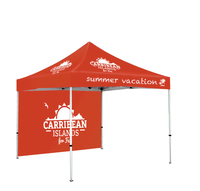 Tente de stand d'exposition 3x3 en alliage d'aluminium résistant aux UV avec logo publicitaire, murs en verre et couleurs personnalisées imprimées pour l'extérieur
